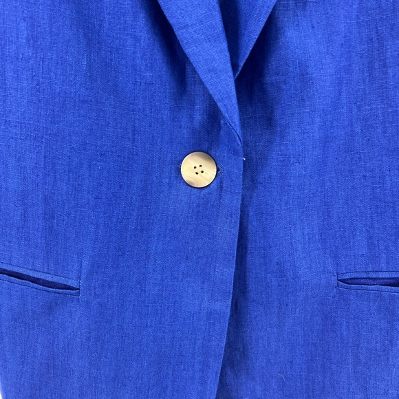 Character Suburban Wear vintage linen royal blue blazer single button 12 office - Picture 2 of 9